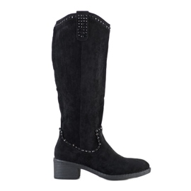 Small Swan Botas de vaquero con adornos negro