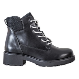 SHELOVET Botas atadas con estilo negro