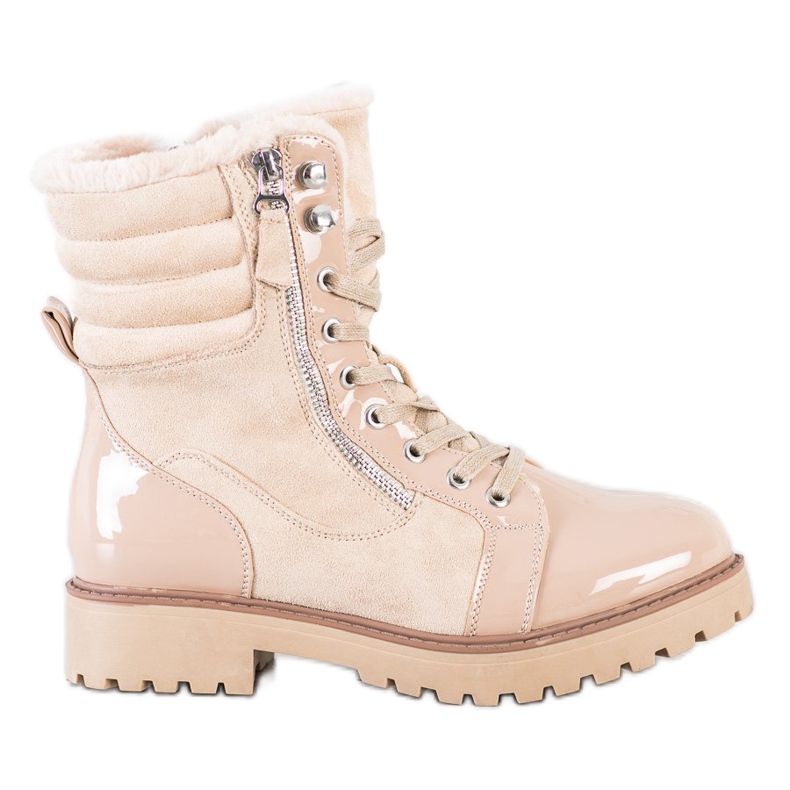 SHELOVET Tramperos con estilo con calentamiento beige