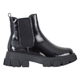 SHELOVET Botines Chelsea en plataforma de moda negro