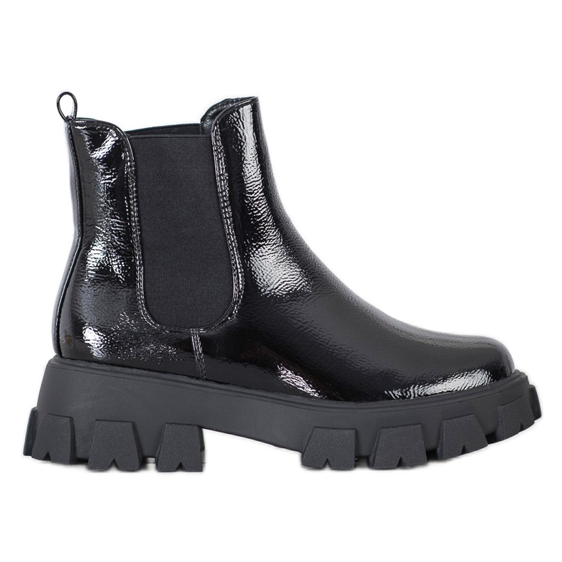 SHELOVET Botines Chelsea en plataforma de moda negro