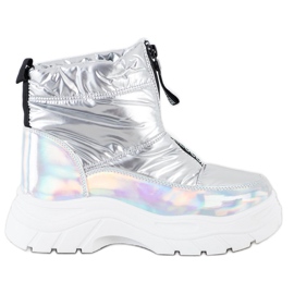 SHELOVET Botas de nieve en el control deslizante plata