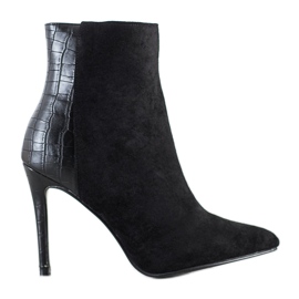 Small Swan Tacones altos con estampado de serpiente sexy negro