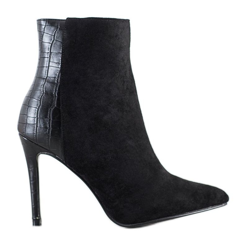 Small Swan Tacones altos con estampado de serpiente sexy negro