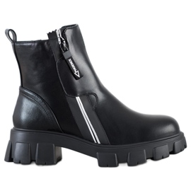 Weide Botas de moda con cremallera decorativa. negro