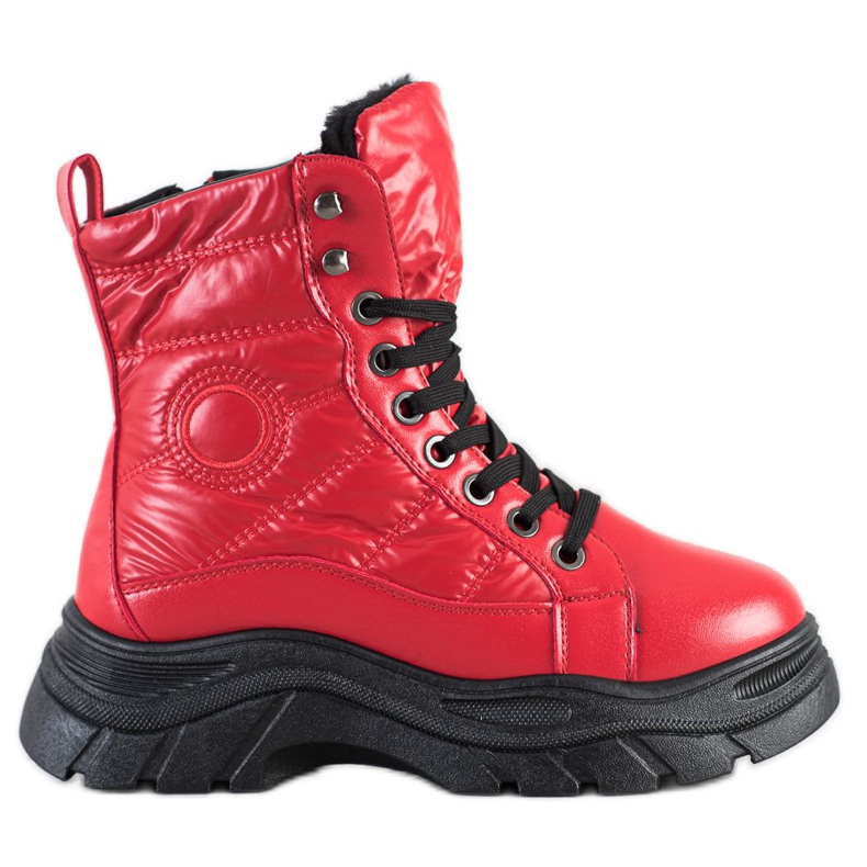 SHELOVET Trappers acolchados de moda rojo SHELOVET Trappers acolchados de moda rojo