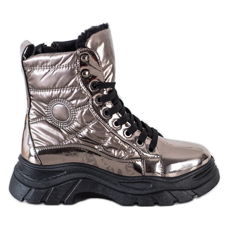 SHELOVET Trappers acolchados de moda gris SHELOVET Trappers acolchados de moda gris