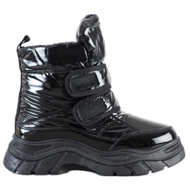 SHELOVET Botas de nieve brillantes con velcro negro SHELOVET Botas de nieve brillantes con velcro negro