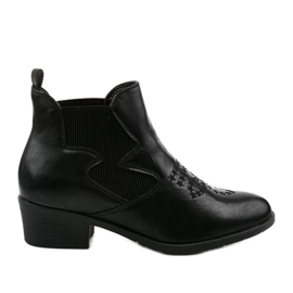 Botas vaqueras bajas negras de Fancyroot negro