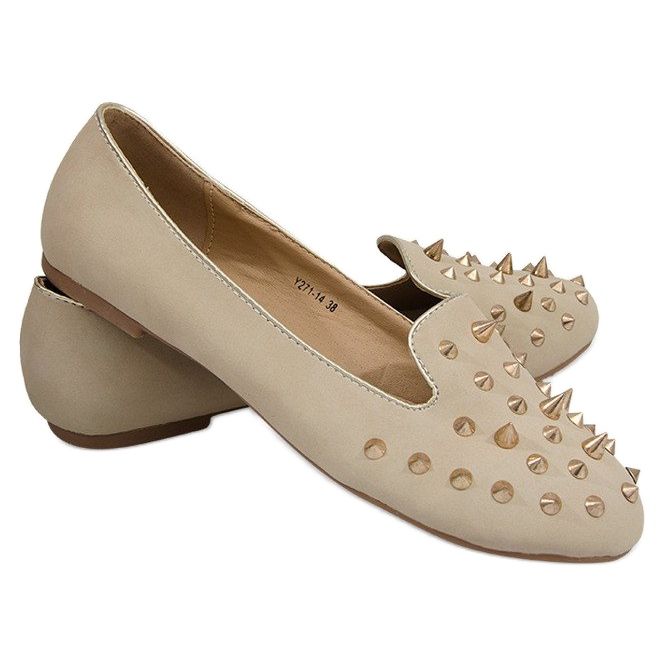 Bailarinas Con Tachuelas Y271 Puntas Beige Bailarinas Con Tachuelas Y271 Puntas Beige