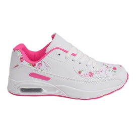 Zapatillas blancas Flowers XT-18 blanco rosa