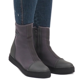 Botas grises con forro de piel BOK-1123
