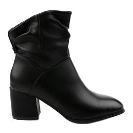 Botines de piel ecológica Rhodes negros con cremallera Botines de piel ecológica Rhodes negros con cremallera