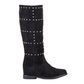 Seastar Botas de cuña sin cordones negro