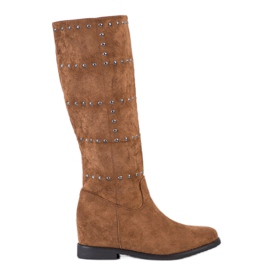Seastar Botas de cuña sin cordones marrón