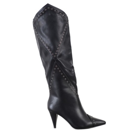Seastar Botas elegantes de tacón alto negro Seastar Botas elegantes de tacón alto negro