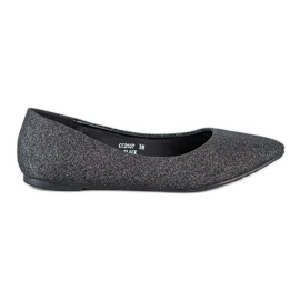 Seastar Bailarinas con purpurina negro plata
