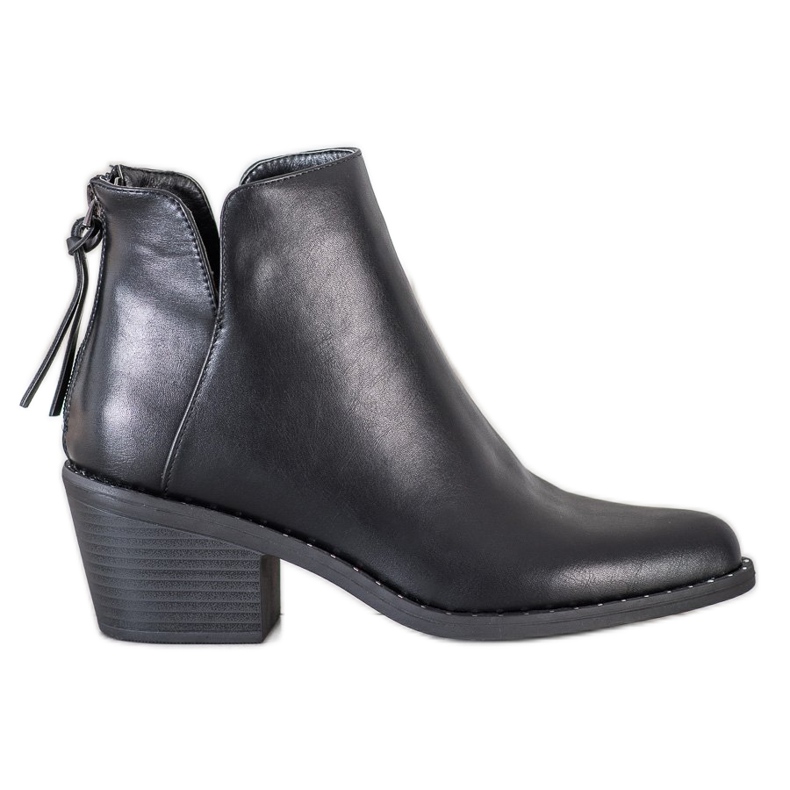 Kayla Cómodas botas de cuero ecológico negro