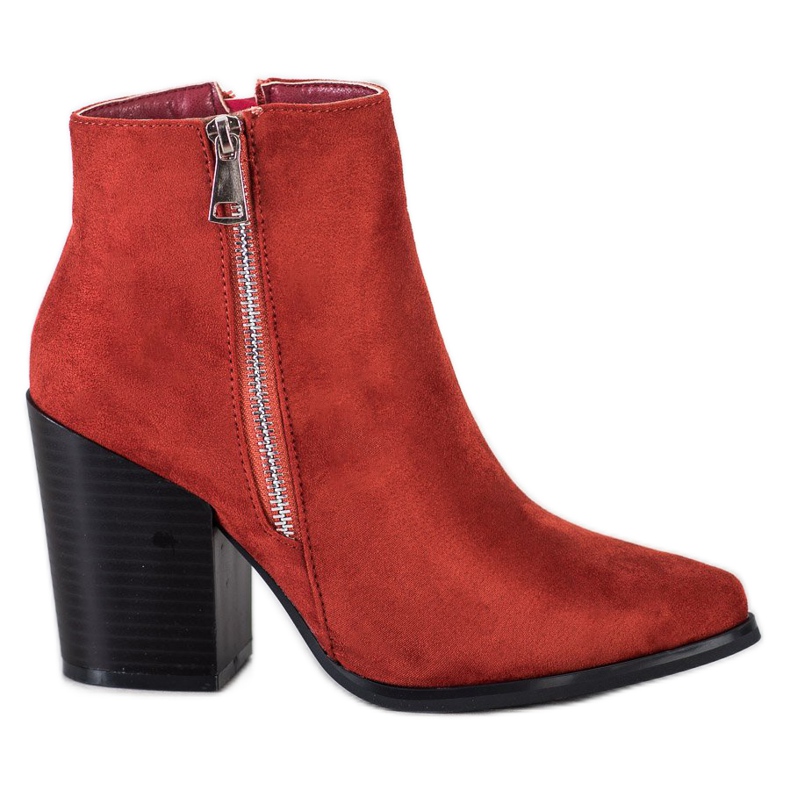 Marquiz Botas cálidas con cremallera decorativa. rojo naranja