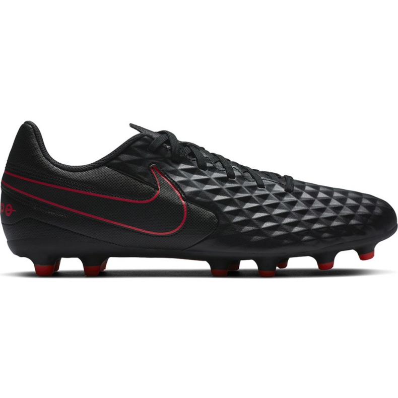 Zapatillas de fútbol Nike Tiempo Legend 8 Club FG / MG M AT6107 060 negro, rojo, negro / plateado negro
