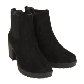 Botines Chelsea negros con tacón ancho B2880FE-KB Negro