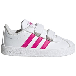 Zapatos para niños adidas Vl Court 2.0 Cmf blanco y rosa EG3890