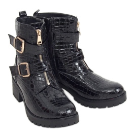 Botas de mujer en charol negro SP74-1 Negro