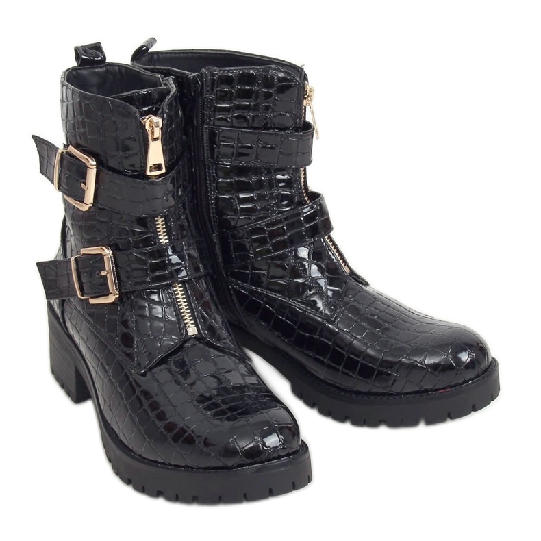 Botas de mujer en charol negro SP74-1 Negro