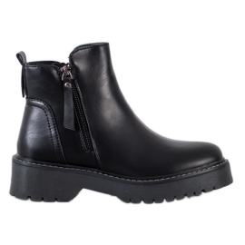 J. Star Botas negras en la plataforma negro