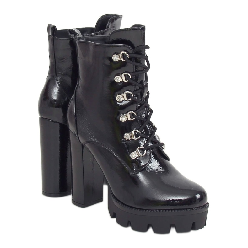 Bota plataforma lacada negra 0-369 Black negro