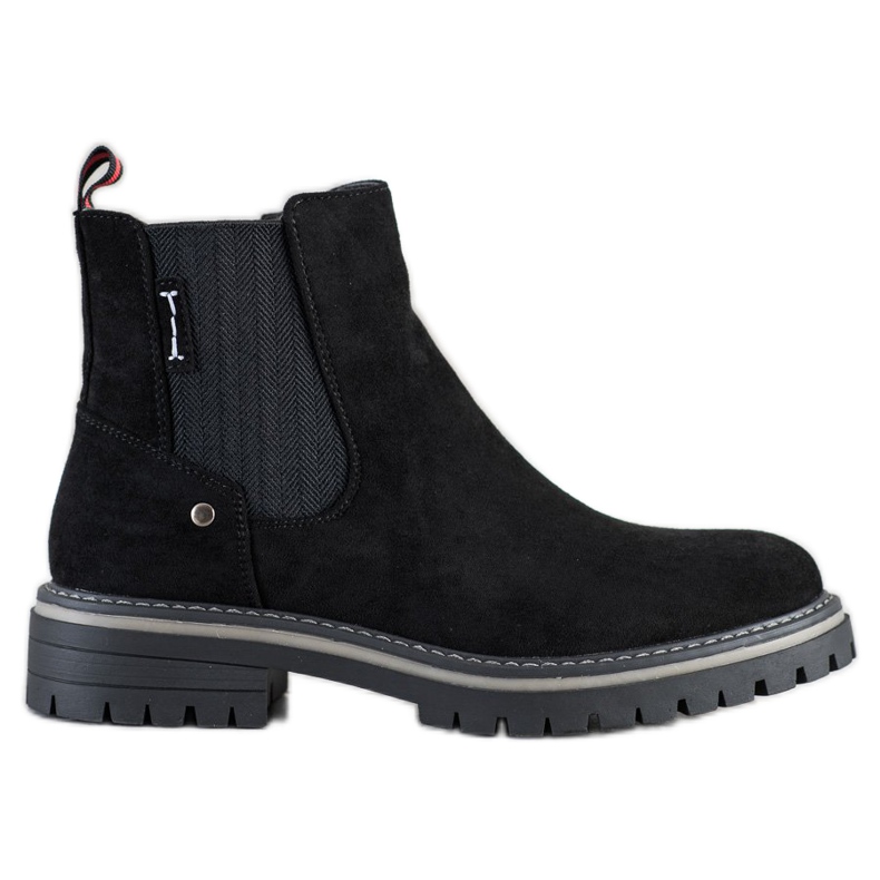 J. Star Botas de gamuza cómodas negro