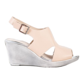 SHELOVET Sandalias de cuña beige