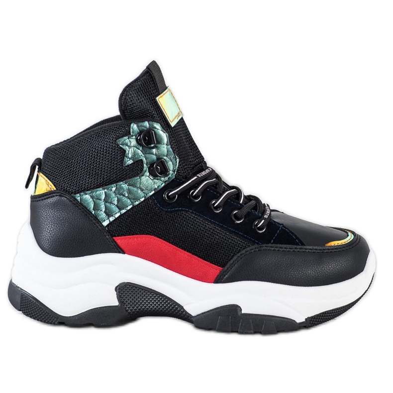 SHELOVET Zapatillas de colores negro multicolor