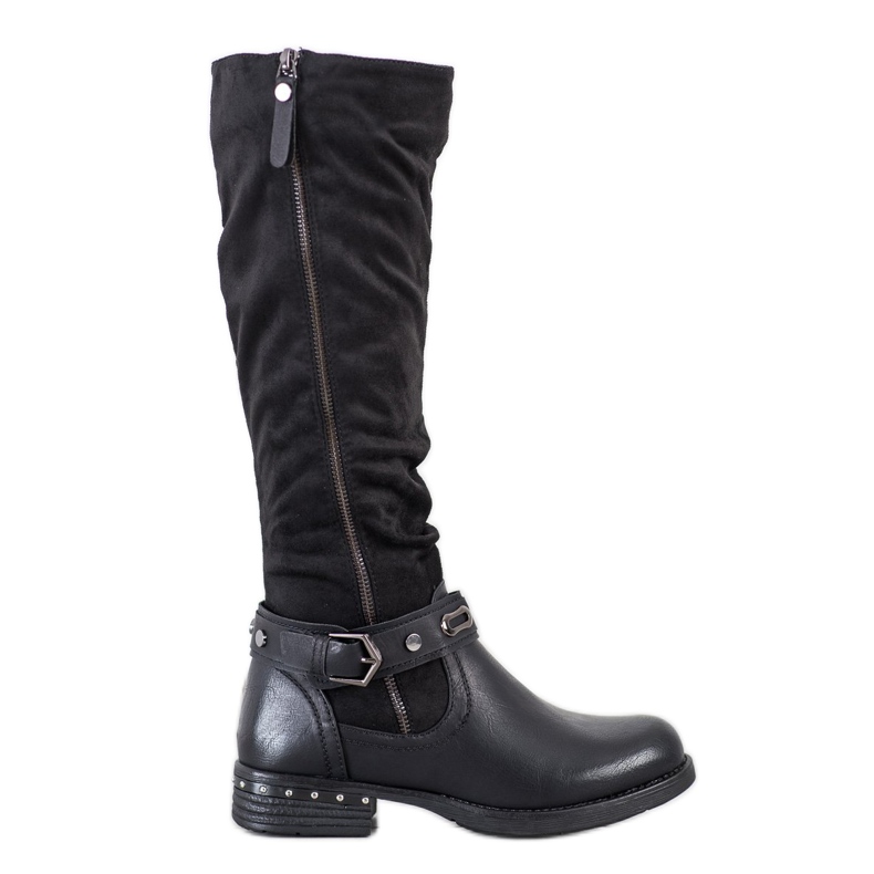 SHELOVET Botas con cinturón decorativo negro