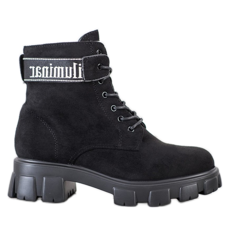 Weide Trappers de gamuza en la plataforma negro Weide Trappers de gamuza en la plataforma negro