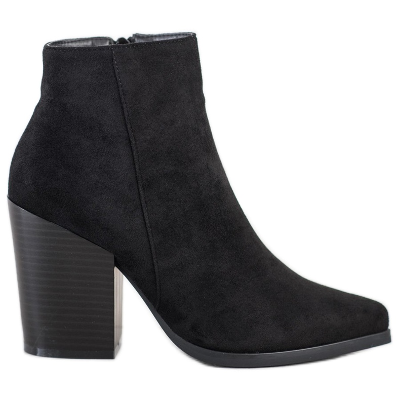 Super Me Botas negras en un poste ancho negro Super Me Botas negras en un poste ancho negro