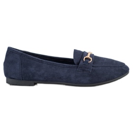 Bestelle Mocasines elegantes con adorno azul marino