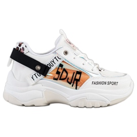 SHELOVET Zapatillas deportivas de moda blanco marrón negro naranja