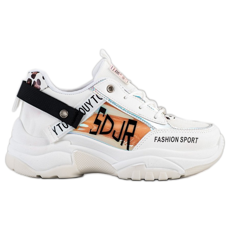 SHELOVET Zapatillas deportivas de moda blanco marrón negro naranja