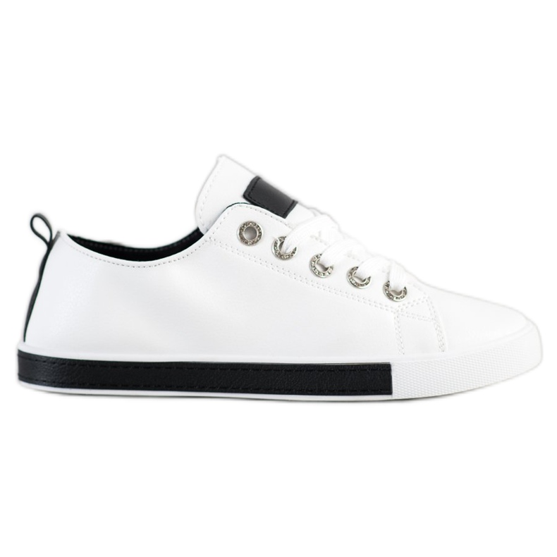 SHELOVET Zapatillas con inserciones negras blanco negro