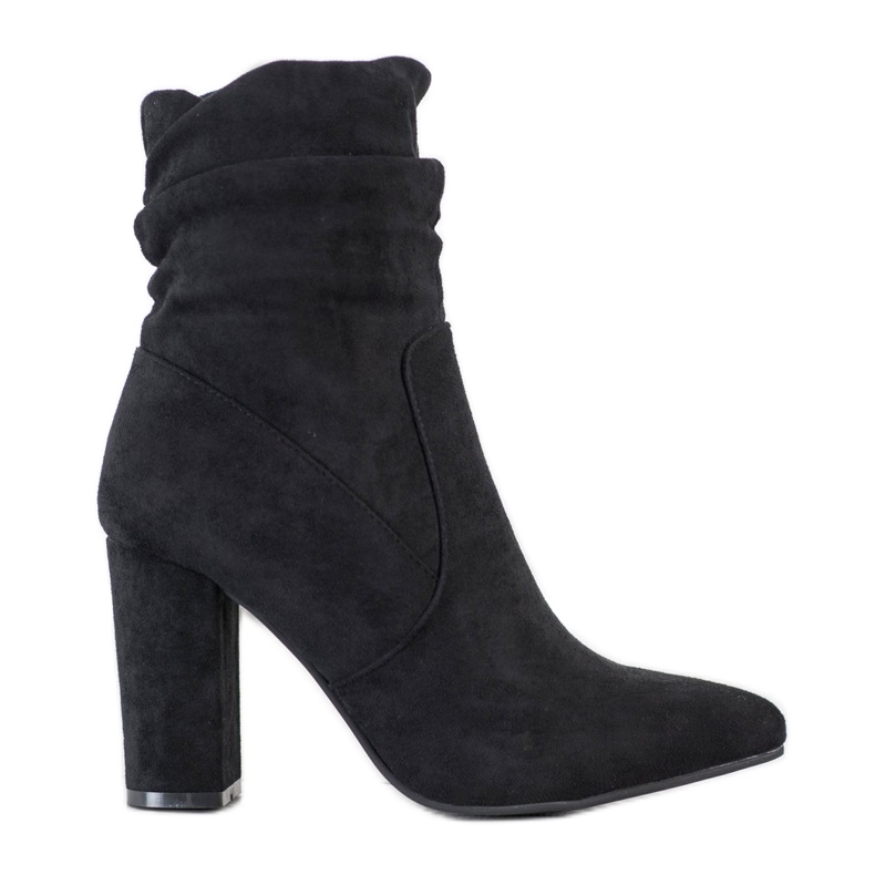 SHELOVET Botas negras con parte superior con volantes negro