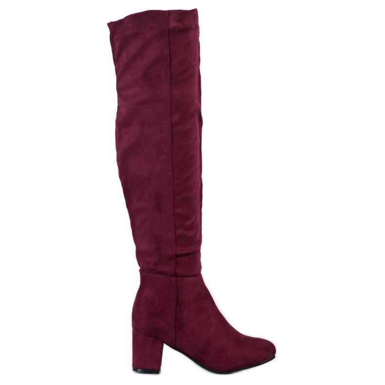 Fashion Botas de ante granate rojo