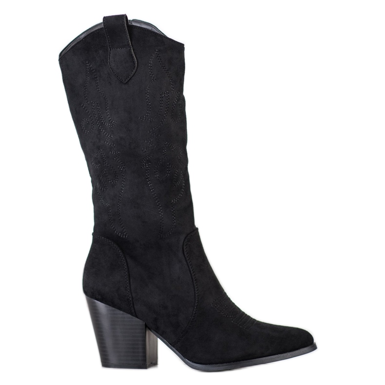 Bestelle Botas de vaquero con estilo negro Bestelle Botas de vaquero con estilo negro