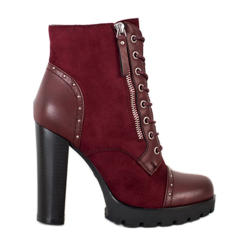 Kayla Botas de rock con tacones altos rojo