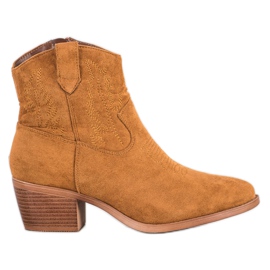 Cm Paris Botas de vaquero de gamuza con estilo marrón