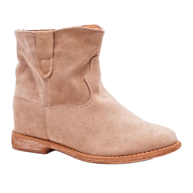 MSMG Botines de Mujer Beige Ellen