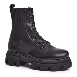S.Barski Botas De Mujer Con Cordones Con Un Calcetín Negro My Need