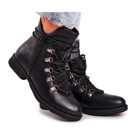 Botas cálidas negras para mujer con gisele de zirconia cúbica negro