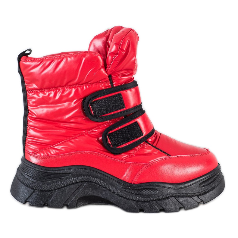SHELOVET Botas de nieve brillantes con velcro rojo SHELOVET Botas de nieve brillantes con velcro rojo
