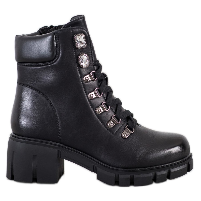 Ideal Shoes Trabajadores de cuero ecológico negro